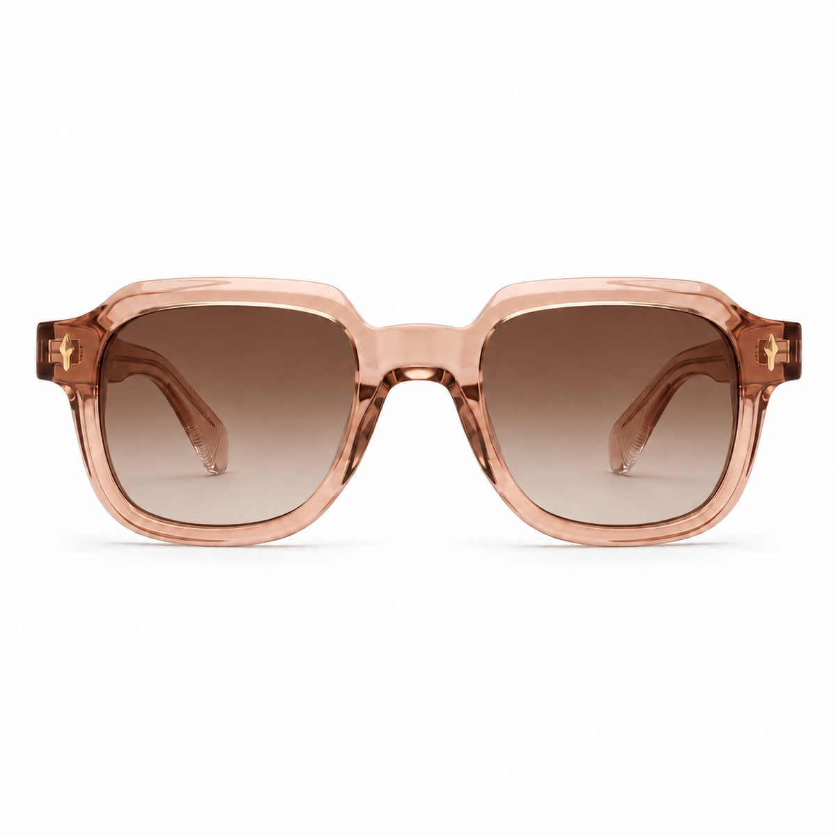 Óculos de sol Ídola de formato quadrado retrô em acetato, marrom e bronze