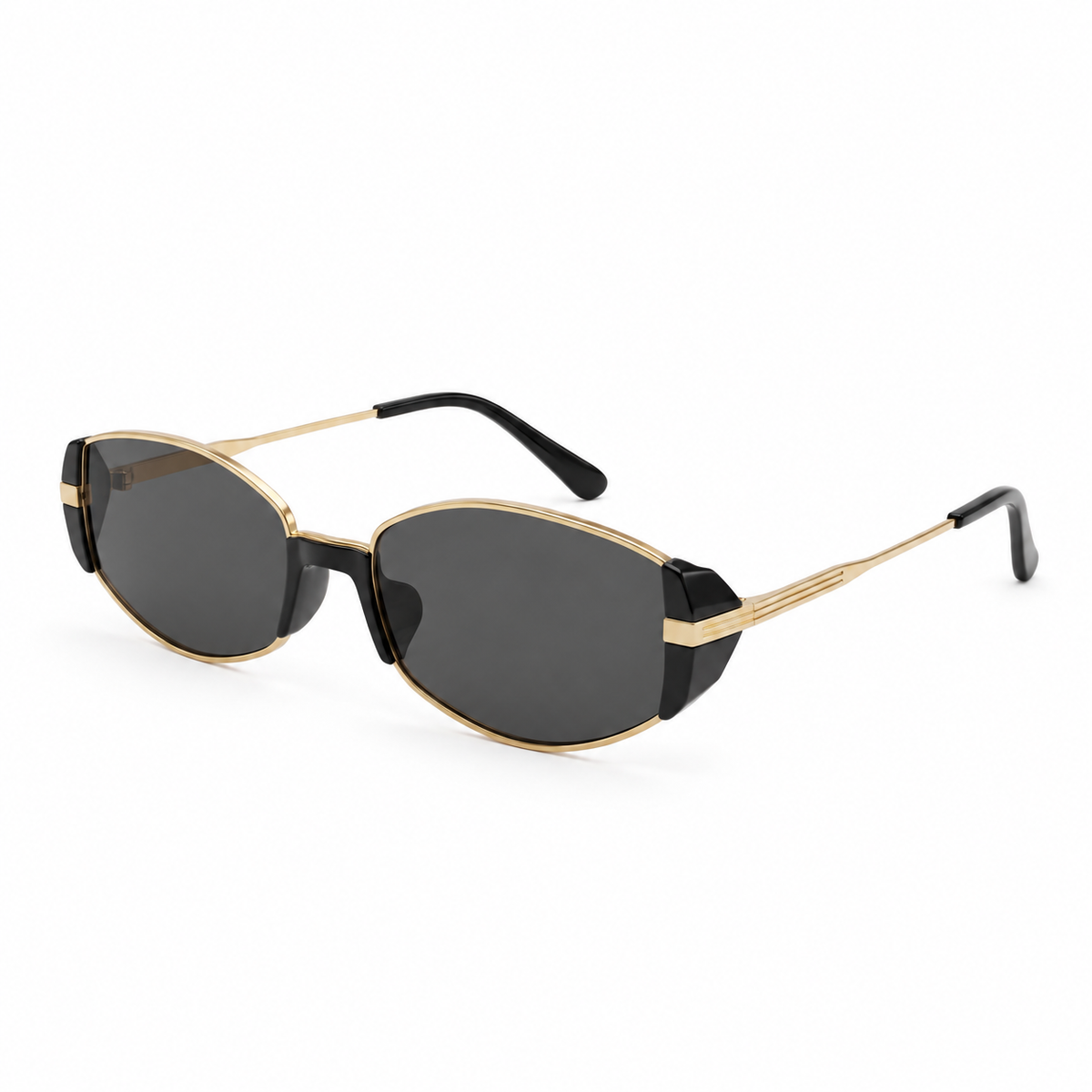 Ímpeto, óculos de sol da Aura & Arua em metal dourado com lentes fumê